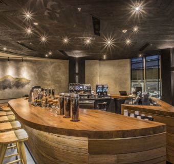 现代星巴克餐厅CAD施工图，餐厅CAD建筑图纸下载