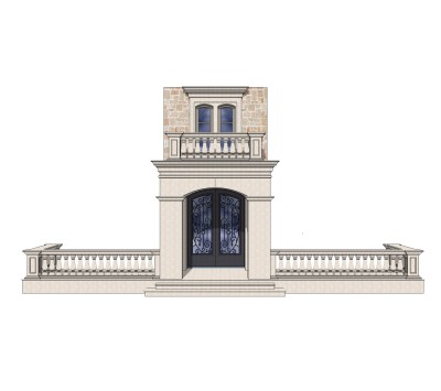 欧式门草图大师模型，欧式门SU模型下载