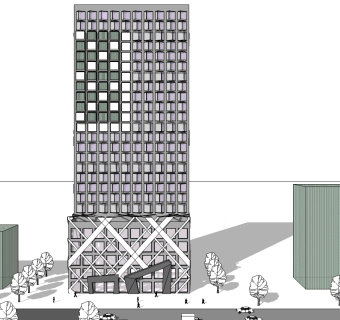 现代城市高层酒店草图大师模型下载、现代城市高层酒店su模型下载