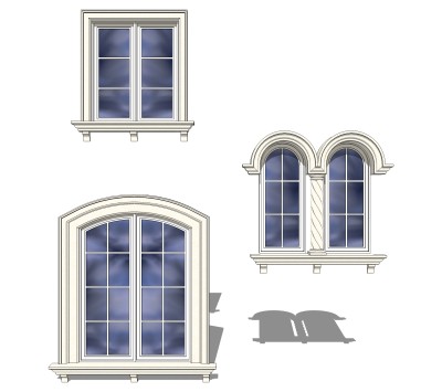 欧式窗草图大师模型,欧式窗SU模型下载
