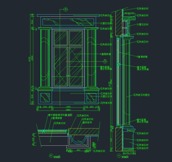 建筑CAD常用图库，墙柱CAD施工图纸下载