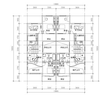 现代峰风格住宅户型建筑施工图