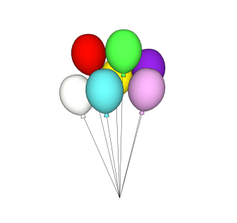 现代气球草图大师模型，气球SKP模型下载