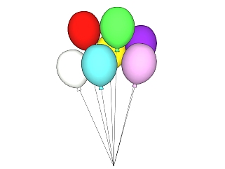 现代<em>气球</em>草图大师模型，<em>气球</em>SKP模型下载