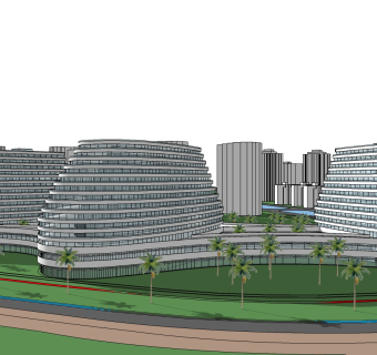 现代造型酒店草图大师模型下载、造型酒店su模型下载