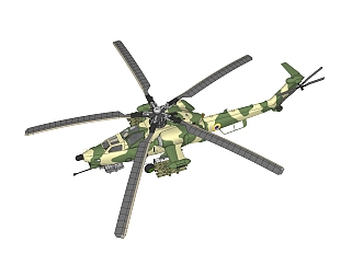 现代苏联米-28<em>浩劫</em>武装直升机sketchup模型下载，直升...