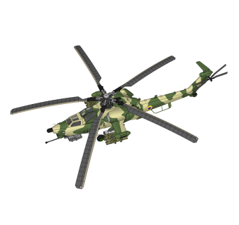 现代苏联米-28浩劫武装直升机sketchup模型下载，直升机草图大师模型