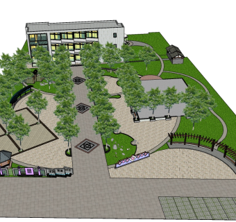 中式建筑会所模型，sketchup模型免费下载