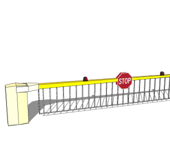 现代车行道闸su模型下载、车行道闸草图大师模型下载