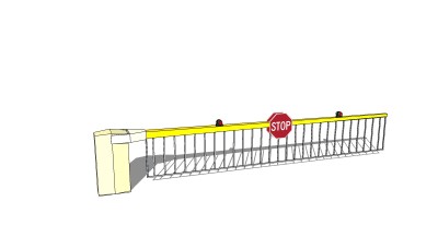 现代车行道闸su模型下载、车行道闸草图大师模型下载