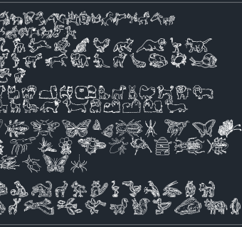 史上最齐动物CAD素材，动物素材CAD图纸下载