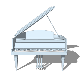 现代钢琴草图大师模型，钢琴SKB文件下载
