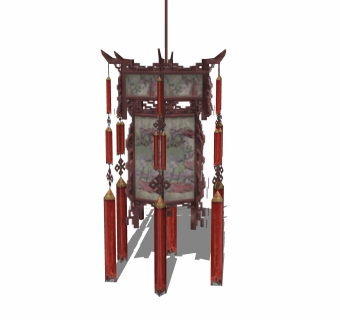 中式灯笼草图大师模型，灯笼SKB文件下载