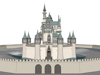 现代儿童城堡乐园su模型，儿童乐园草图大师模型下载