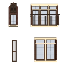 欧式窗草图大师模型,欧式窗SU模型下载
