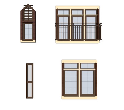 欧式窗草图大师模型,欧式窗SU模型下载