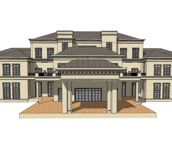 新中式会所建筑草图大师模型，sketchup模型免费下载