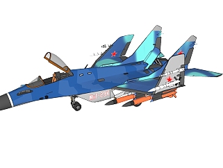 苏俄Mig-29米格-29<em>战斗机</em> Sketchup<em>模型</em>，苏俄Mig-29...