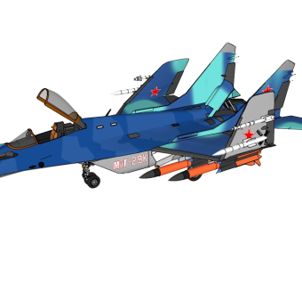 苏俄Mig-29米格-29战斗机 Sketchup模型，苏俄Mig-29米格-29战斗机 Skb模型下载