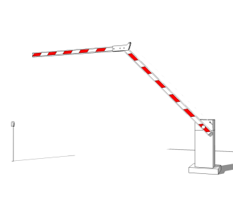 现代车行道闸SU模型，车行道闸SKP模型下载