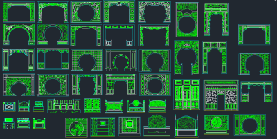 精心整理中式隔断门类CAD图，隔断门CAD图纸下载
