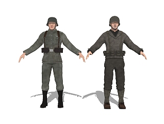 现代士兵草图大师模型，3D真人su模型下载