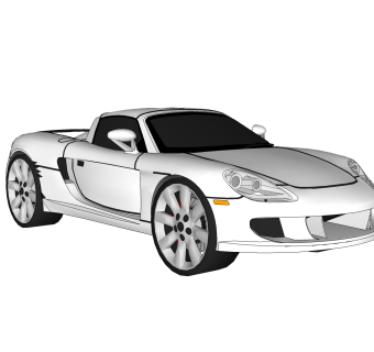 现代跑车免费su模型，现代跑车skp模型，草图大师模型素材下载