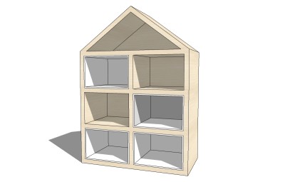 现代儿童书柜草图大师模型，儿童书柜sketchup模型下载