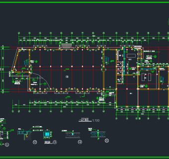 食堂综合楼施工图，食堂综合楼CAD图纸下载