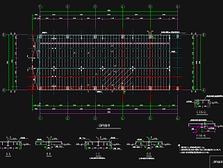 某厂房结构设计图纸，厂房CAD工程图纸下载