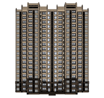 新古典公寓楼sketchup模型下载，公寓草图大师模型