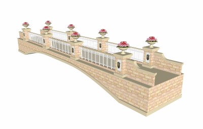 欧式石桥草图大师模型，石桥sketchup模型免费下载