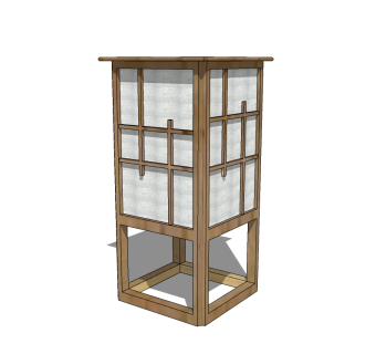 日式落地灯草图大师模型，落地灯skb模型分享