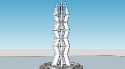 现代城市地标su模型下载、城市地标草图大师模型下载