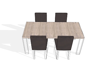 <em>北欧餐桌</em>椅草图大师模型，餐桌椅sketchup模型下载