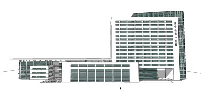 现代医院su模型，医院草图大师模型下载