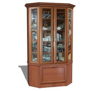 欧式古典橱柜免费su模型，厨房柜草图大师模型下载