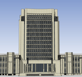 新古典办公楼草图大师模型，办公楼sketchup模型