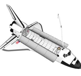 现代飞行器航天飞机草图大师模型，航天飞机sketchup模型下载