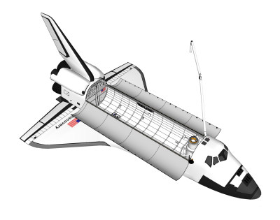 现代飞行器航天飞机草图大师模型，航天飞机sketchup模型下载