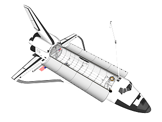 现代飞行器航天飞机草图大师模型，航天飞机sketchup模型下载