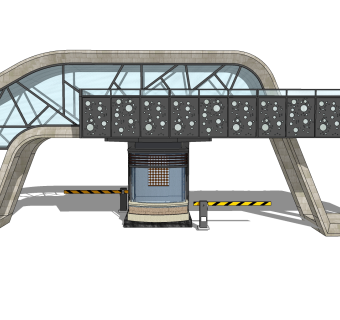 现代岗亭SU模型，岗亭SKB文件下载
