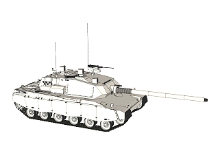 现代坦克草图大师模型，坦克sketchup模型下载