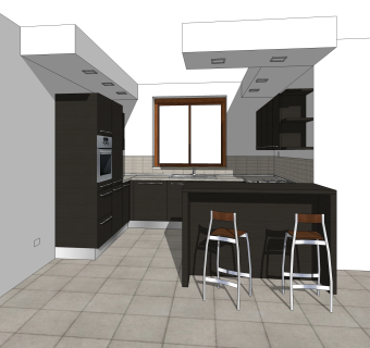 现代橱柜草图大师模型，橱柜sketchup模型