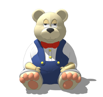 现代白熊玩具草图大师模型，玩具su模型下载