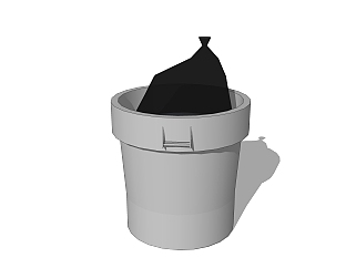 现代垃圾桶草图大师模型，垃圾桶sketchup模型免费下载