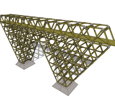 现代桥梁草图大师模型下载，sketchup桥梁su模型分享