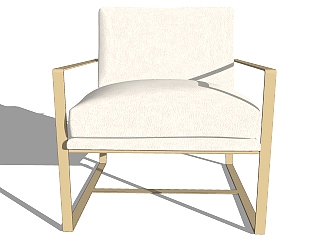 创意轻奢<em>单人沙发</em>椅草图大师模型，沙发SU模型下载