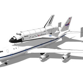 现代飞机航天飞机草图大师模型，航天飞机sketchup模型下载