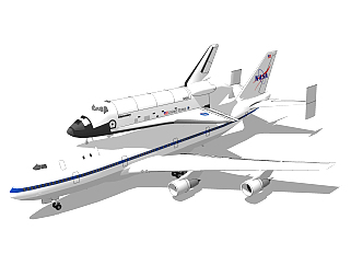 现代飞机航天飞机草图大师模型，航天飞机sketchup模型...